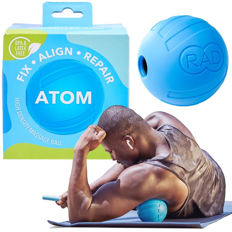 RAD Atom â€“ Extra Firm Yoga Deep Tissue Massage Ball â€“ Myofascial Release Ball for Back Pain, Shoulders, Glutes, Hamstrings, Traps & Pecs â€“ Trigger Point & Mobility Therapy - Image 1