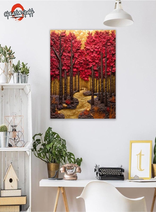 CREATIVE SPARK Abstract Wooden Framed Canvas Painting for Bedroom, Living Room, Study Room & Office | Pine Wood Frame | 24 x 24 inch (61 x 61 cms), CR0388 - Image 3