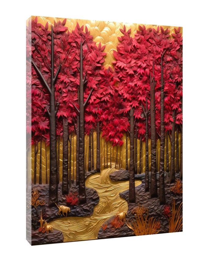 CREATIVE SPARK Abstract Wooden Framed Canvas Painting for Bedroom, Living Room, Study Room & Office | Pine Wood Frame | 24 x 24 inch (61 x 61 cms), CR0388 - Image 1