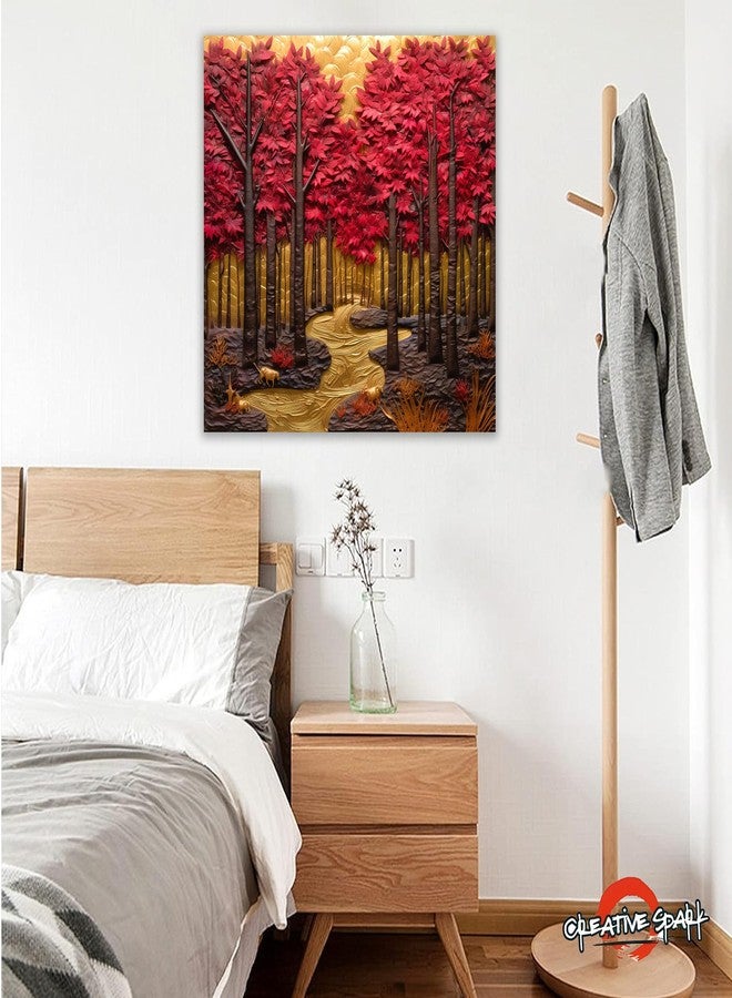 CREATIVE SPARK Abstract Wooden Framed Canvas Painting for Bedroom, Living Room, Study Room & Office | Pine Wood Frame | 24 x 24 inch (61 x 61 cms), CR0388 - Image 2