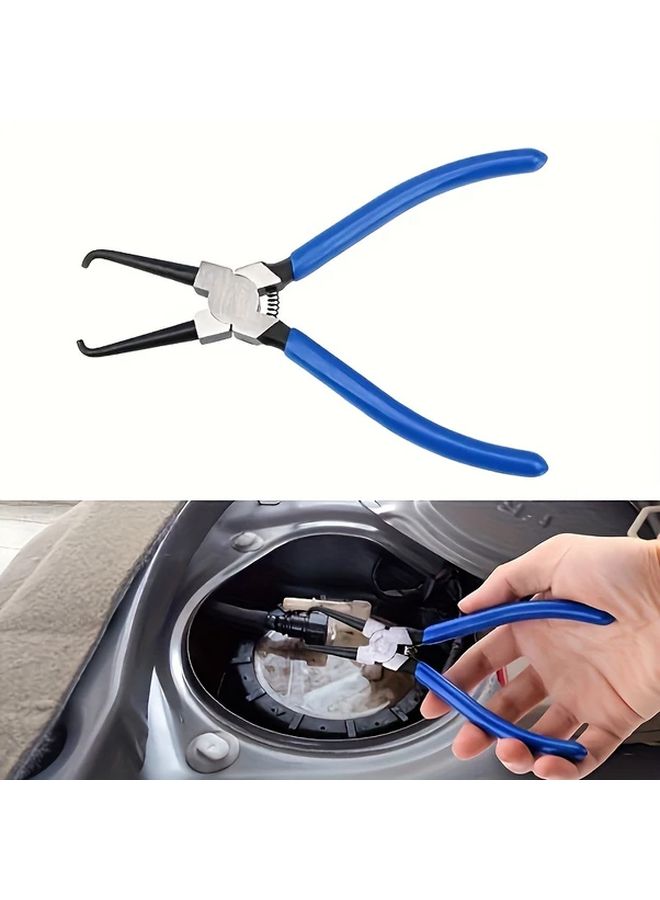 Heavy Duty Blue Oil Filter Pliers With Ergonomic Rubber Handles For Gasoline Diesel Fuel Line Repair - Image 3