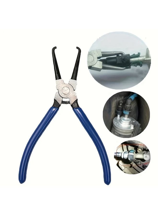 Heavy Duty Blue Oil Filter Pliers With Ergonomic Rubber Handles For Gasoline Diesel Fuel Line Repair - Image 1