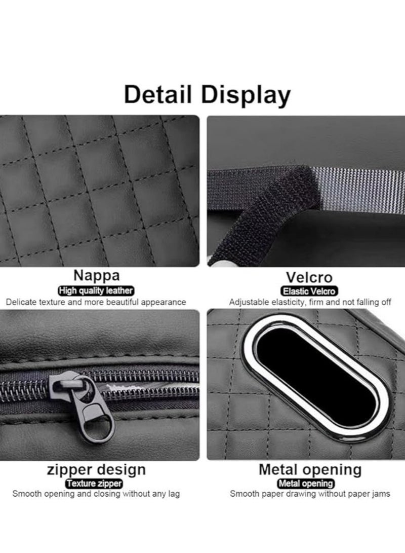 Generic Arm Rest Cover for Car, Microfiber Leather Car Center Console Cover with 2 Storage Bags and a Tissue Box, Universal Car Console Covers Accessories Black  - Image 5