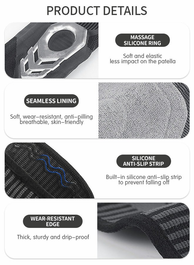 GROIC Knee Pain Knee Pads, Compression Knee Pads, Professional Knee Pads with Patella Gel Pads and Side Stabilizers, Sports Pads For Running, Exercise, Arthritis, Joint Recovery(L) - Image 4