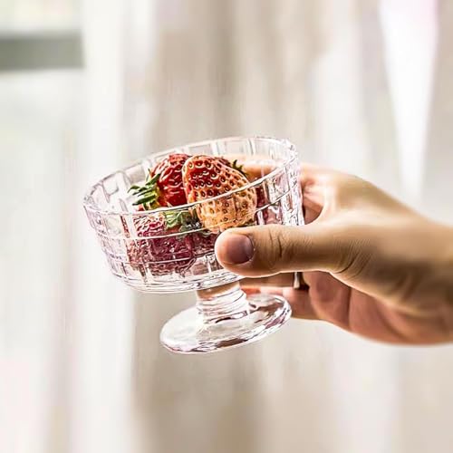 bellemax 300 ML Ice Cream Glasses Cups Dishes for Desserts, Milkshake,Fruit and Pudding Glass Serving Bowls, Perfect for Home, Restaurants and Parties Dishwasher Safe (Set of 6) (BM-02) - Image 4