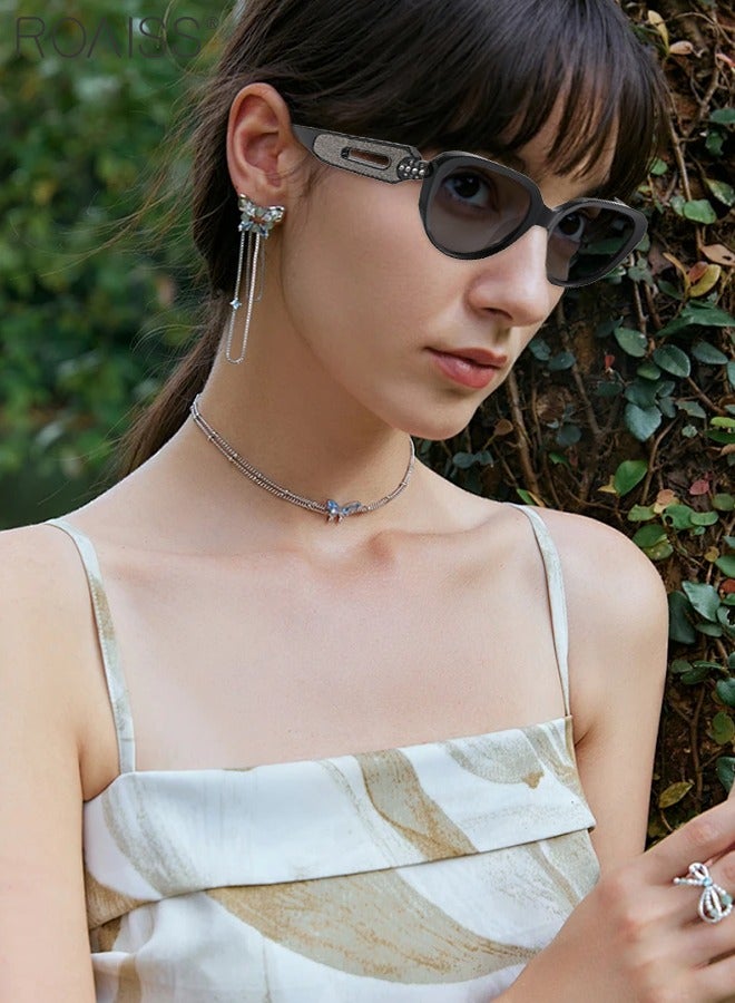 roaiss Women's Polarized Cat Eye Sunglasses, UV400 Protection Sun Glasses, Anti-glare Fashion Sun Shades with Unique Temples for Women Street Photography, Travel, Driving, Cycling - Image 2