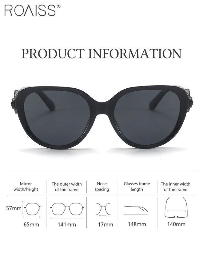 roaiss Women's Polarized Cat Eye Sunglasses, UV400 Protection Sun Glasses, Anti-glare Fashion Sun Shades with Unique Temples for Women Street Photography, Travel, Driving, Cycling - Image 3