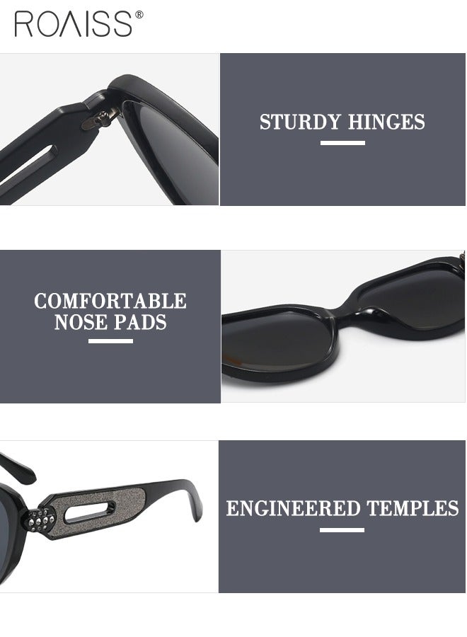 roaiss Women's Polarized Cat Eye Sunglasses, UV400 Protection Sun Glasses, Anti-glare Fashion Sun Shades with Unique Temples for Women Street Photography, Travel, Driving, Cycling - Image 4