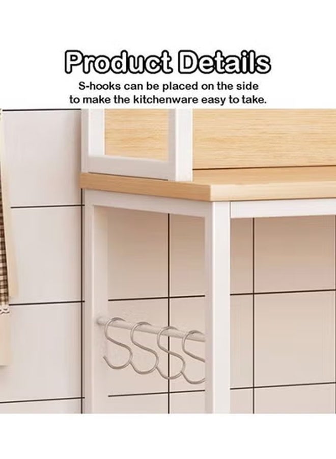 KLNAMAEAAN 2-Tier Kitchen Storage Shelf Microwave Oven Stand Rack Spice Organizer with 2 Door Storage Cabinet Large Storage Rack - Image 3
