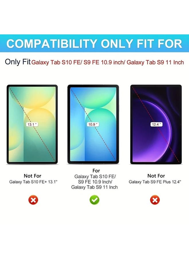 حالة الأكريليك الزرقاء لسامسونج جالاكسي تاب إس 10 إف إي مع غطاء خلفي شفاف وستاند وميزة النوم والاستيقاظ التلقائي - Image 4