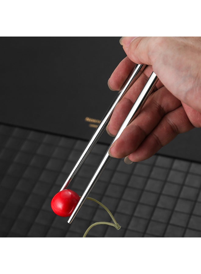 304 Stainless Steel Bare Chopsticks Korean Style Chopsticks Tableware Household Hotel Stainless Steel Chopsticks Set Gift-Specifications:304 Material 21cm