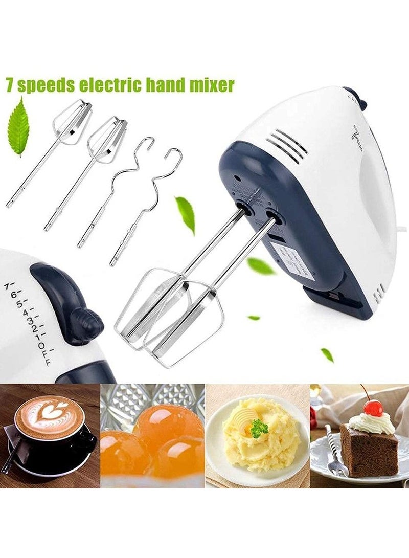UNICORN Electric Hand Mixer with 7 Speed Settings – Egg Beater, Cream Whipper & Dough Mixer with 2 Stainless Steel Beaters & 2 Dough Hooks – Compact Kitchen Mixer (White) - Image 5
