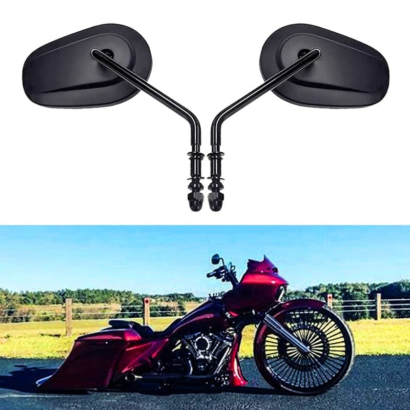 Black Sportster Mirrors Long Stem for Harley Road King Street Electra Glide Road Glide Dyna Softail Rearview 19822018 2019 2020 2021