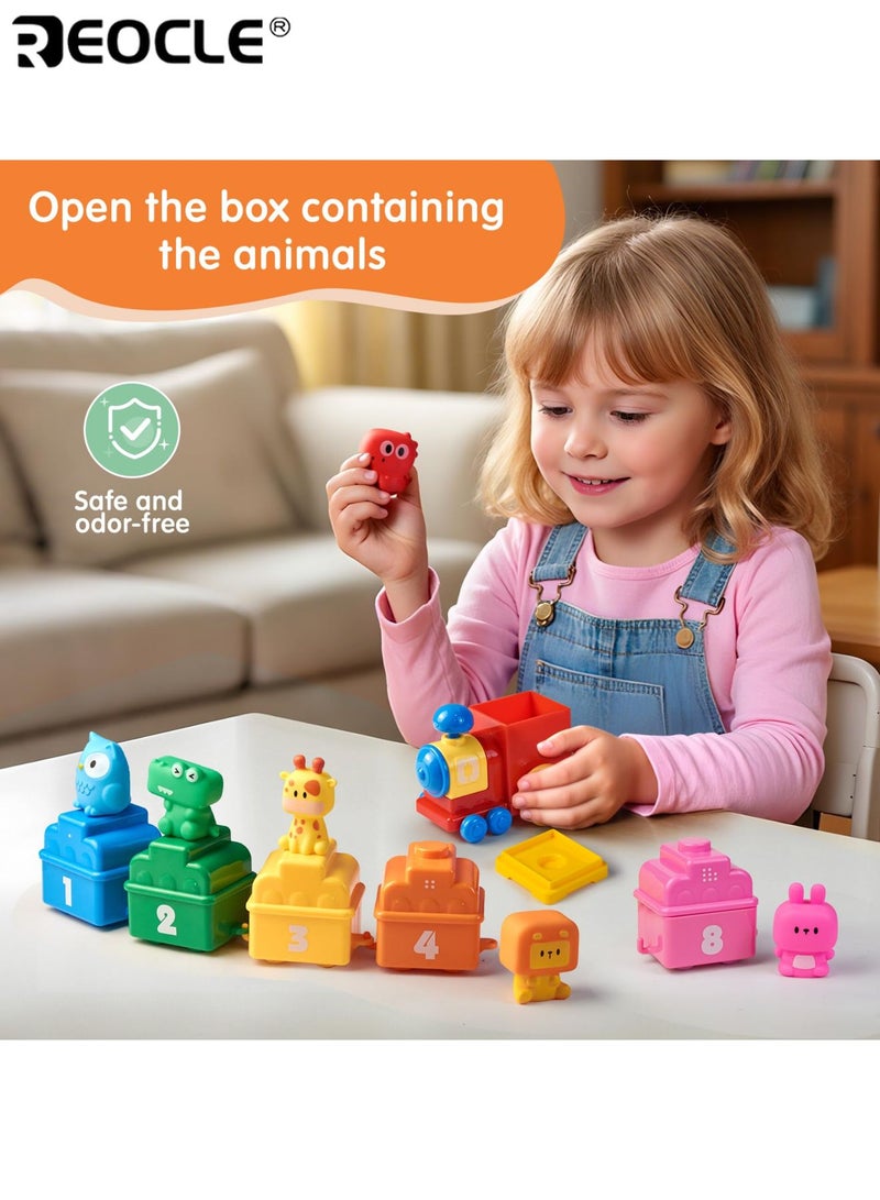 REOCLE Kid's Animal Train Toy with Counting Animals and Sorting Matching Design Educational Learning Toy with Counting Feature for Toddlers Boys Girls - Image 3
