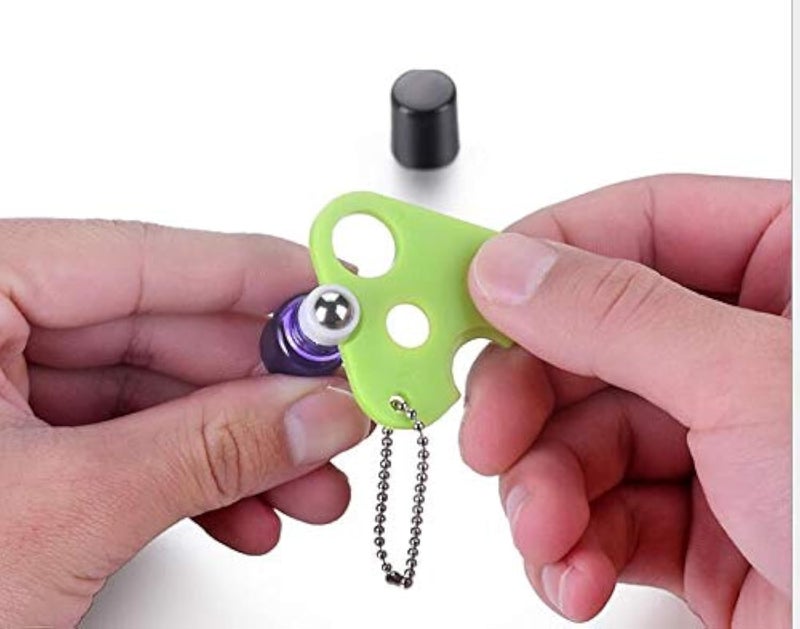 3 Count Essential Oil Roller Bottle Opener (Green), Essential Oil Key Tool For Easily Remove Roller Balls and Caps On Most Bottles