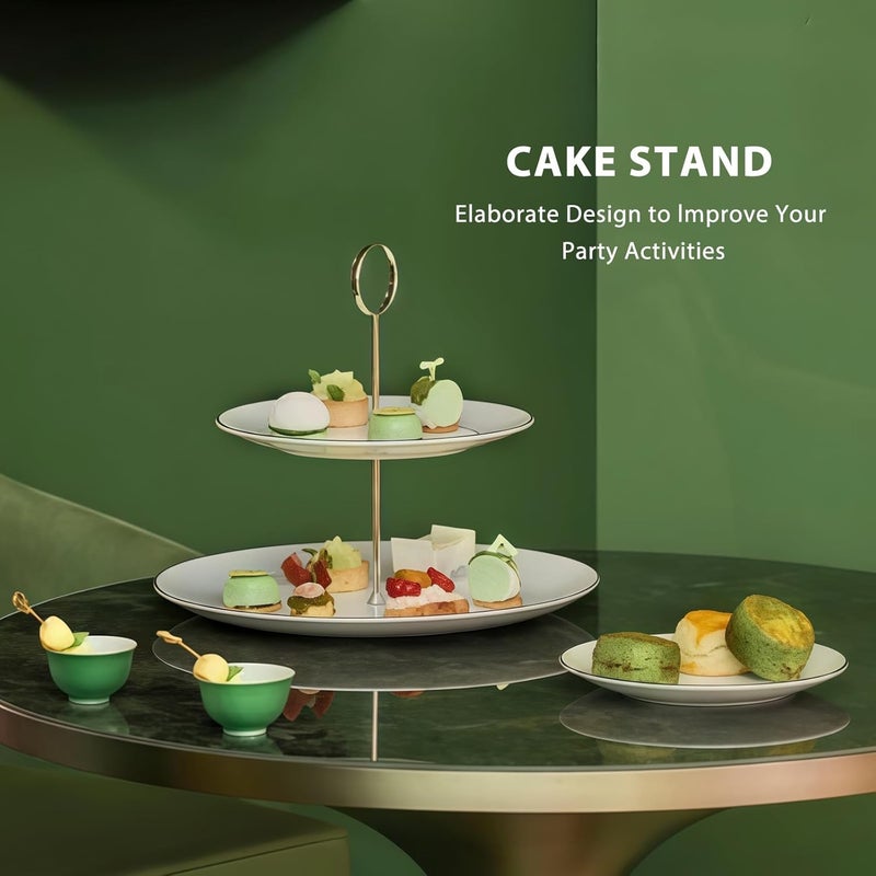 VASANA 3 Tier Metal Cake Fruit Plate Stand Holder Center Handle Fittings Round Hardware Rod Holder Snack Tray Replacement Parts Organizer for Party DIY Tool Golden - Image 4