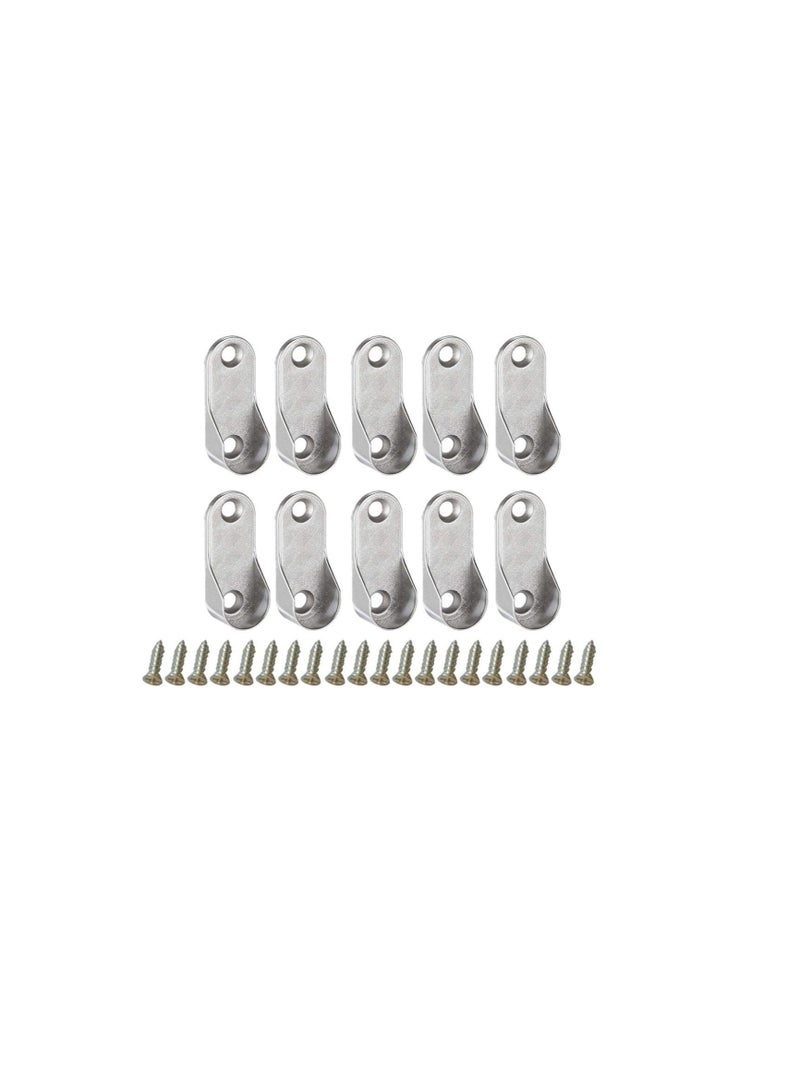 TOPBATHY 30Pcs Oval Closet Rod End Supports Furniture Hardware Accessories Wardrobe Tube Support Bracket Clothes Hanging Rod Holder (10Pcs Support and 20Pcs Screws)  - Image 1