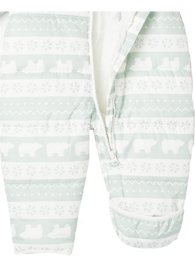 Simple Joys by Carter's Simple Joys by Carter's Baby One-Piece Snowsuit Bunting, Sage, 12 Months  - Image 3