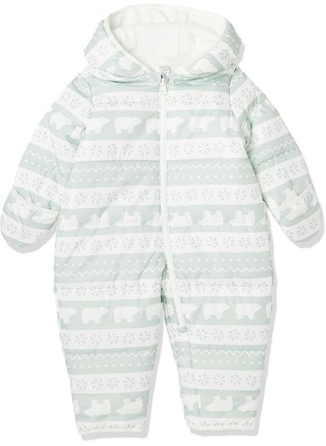 Simple Joys by Carter's Simple Joys by Carter's Baby One-Piece Snowsuit Bunting, Sage, 12 Months  - Image 1