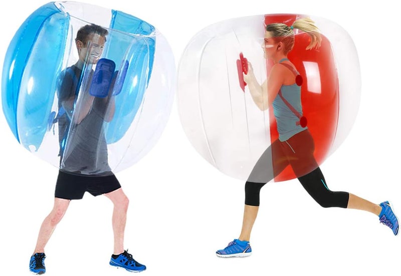 sunshinemall 2 Pack Inflatable Bumper Balls for Adults (4ft/1.2m) Giant Sumo Balls Body Bumpers Balls Buddy Zorb Ball Outdoor Toys for Kids Yard Human Bubble Ball Hamster Ball(Red+Blue, 48inch) - Image 1