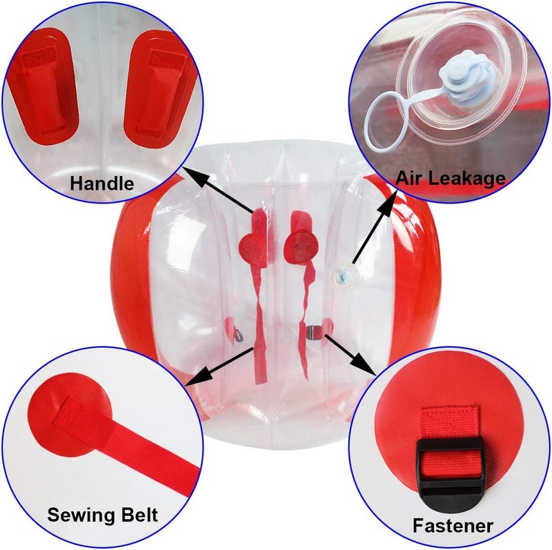 sunshinemall 2 Pack Inflatable Bumper Balls for Adults (4ft/1.2m) Giant Sumo Balls Body Bumpers Balls Buddy Zorb Ball Outdoor Toys for Kids Yard Human Bubble Ball Hamster Ball(Red+Blue, 48inch) - Image 4
