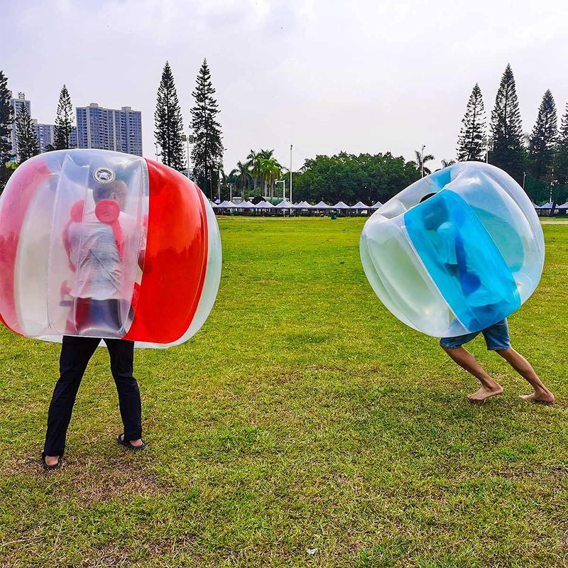 sunshinemall 2 Pack Inflatable Bumper Balls for Adults (4ft/1.2m) Giant Sumo Balls Body Bumpers Balls Buddy Zorb Ball Outdoor Toys for Kids Yard Human Bubble Ball Hamster Ball(Red+Blue, 48inch) - Image 2