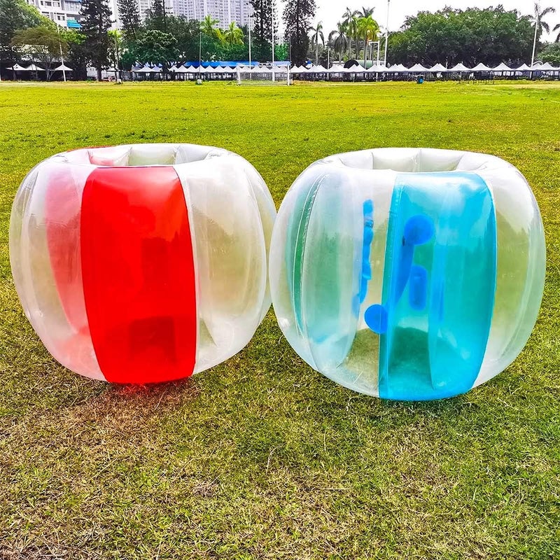 sunshinemall 2 Pack Inflatable Bumper Balls for Adults (4ft/1.2m) Giant Sumo Balls Body Bumpers Balls Buddy Zorb Ball Outdoor Toys for Kids Yard Human Bubble Ball Hamster Ball(Red+Blue, 48inch) - Image 3