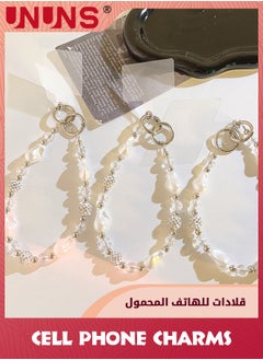 UNUNS Phone Charm Strap,Irregular Beaded Pearls Crystals Detachable Anti Theft Phone Strap,Hands-Free iPhone Wrist Strap For Women Girls,Phone Chain Wristlet For Apple Samsung Google,Phone Case Accessories  - Image 5