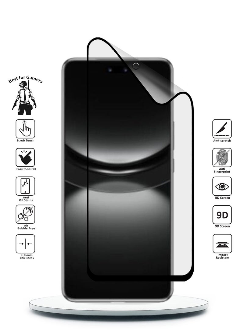 Wtech Huawei Nova 12 5G 2023 / Nova 12s 4G 2024 Nano Ceramic Full Glue Full Cover Matte Flexible Screen Protector (MSCNMN) -  Clear/Black  - Image 2