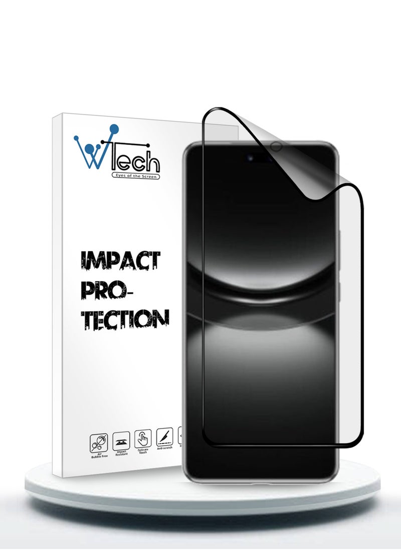 Wtech Huawei Nova 12 5G 2023 / Nova 12s 4G 2024 Nano Ceramic Full Glue Full Cover Matte Flexible Screen Protector (MSCNMN) -  Clear/Black  - Image 1
