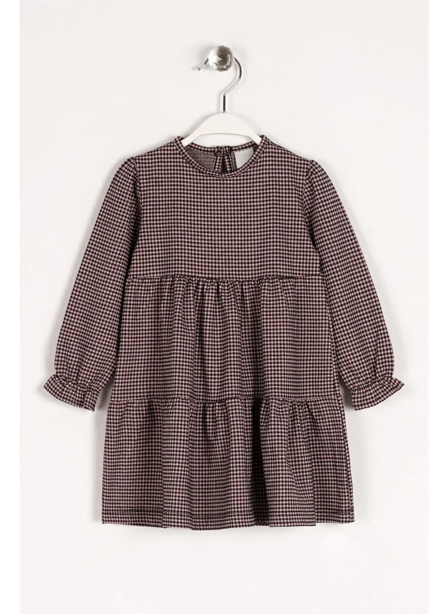 Zepkids Girl Salmon Colored Checkered Back Ribbon Dress