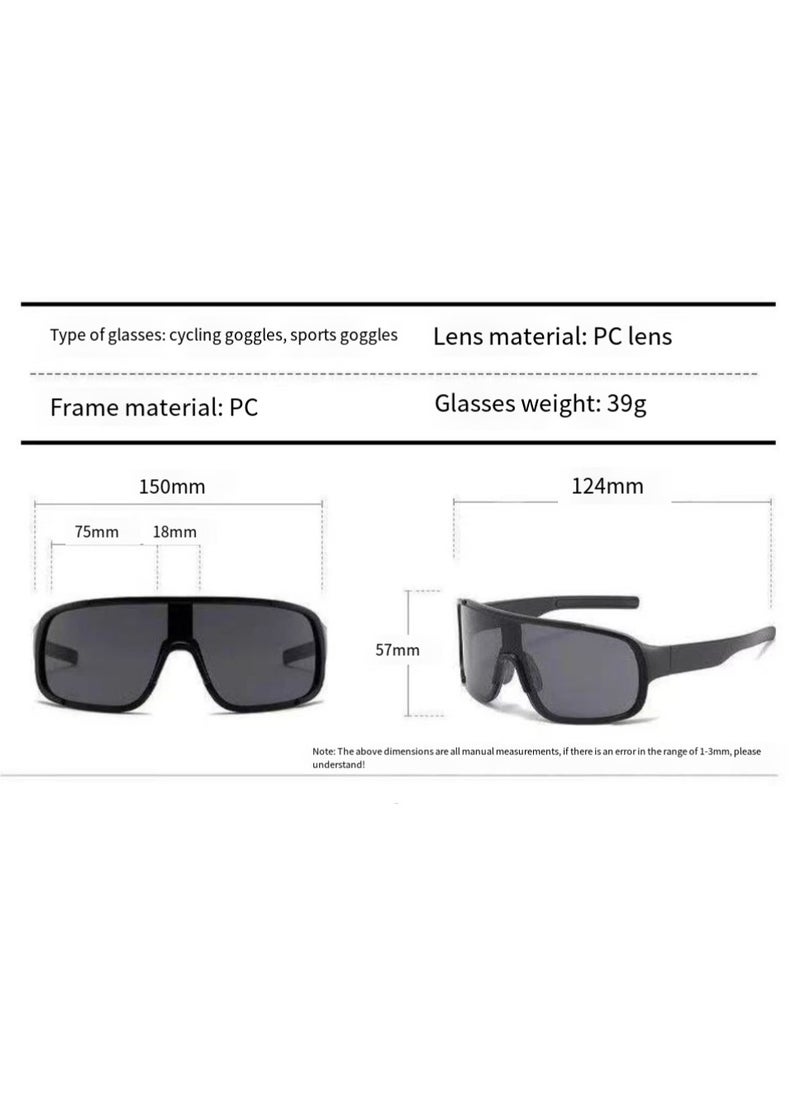 General Mountaineering sunglasses men's sunglasses women's fashionable face-showing small outdoor cycling glasses oversized integrated windproof ski glasses  - Image 2