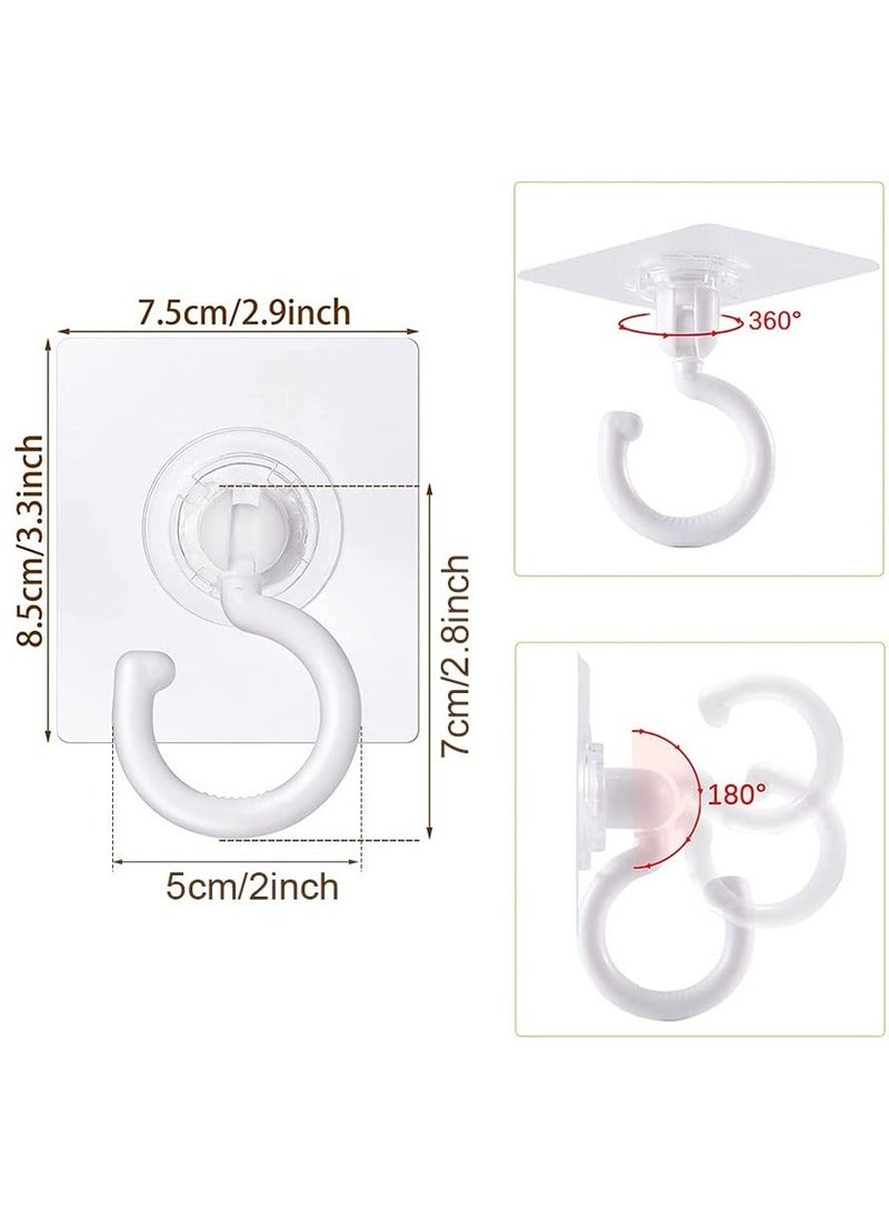 Clear Self Adhesive Hooks - 360° Rotatable Hook for Bathroom, Kitchen, Shower, Tile, Glass Window (8 Pcs)  - Image 1