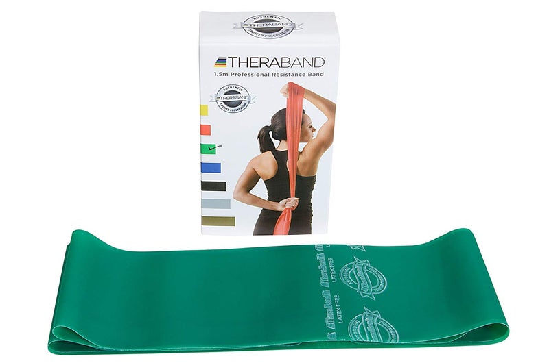 Theraband Green/Heavy Resistance Latex Free Exercise Band 6 Feet(Length) x 4 inches(Width) - Image 2