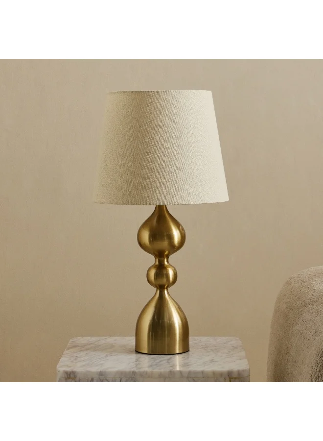 Home Box Blythe Sturdy Metal Table Lamp with Linen Shade - 30x57 cm