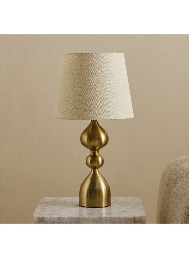 Home Box Blythe Sturdy Metal Table Lamp with Linen Shade - 30x57 cm - Image 1