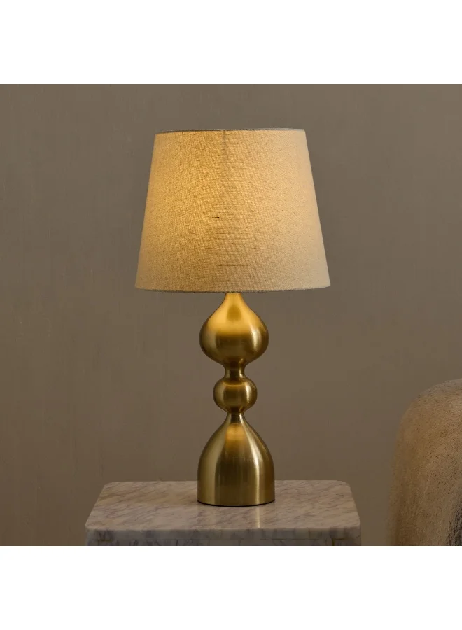 Home Box Blythe Sturdy Metal Table Lamp with Linen Shade - 30x57 cm