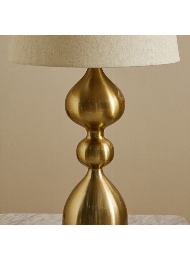 Home Box Blythe Sturdy Metal Table Lamp with Linen Shade - 30x57 cm - Image 3