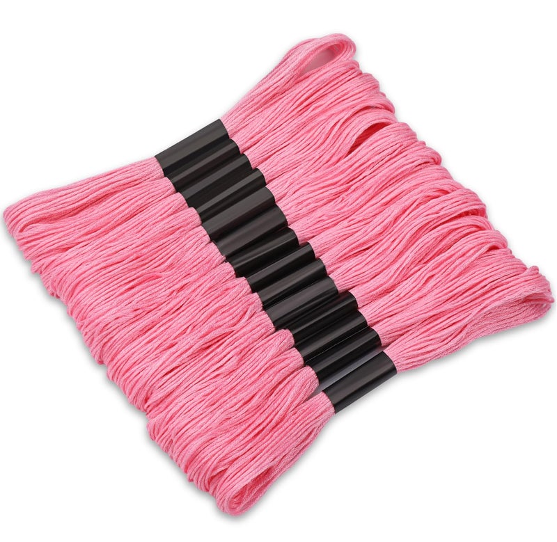 Dercuy 14 Skeins Pink Cotton Embroidery Floss - Cross Stitch Thread Set,Embroidery Thread for Friendship Bracelets - Image 1