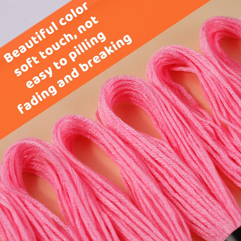 Dercuy 14 Skeins Pink Cotton Embroidery Floss - Cross Stitch Thread Set,Embroidery Thread for Friendship Bracelets - Image 4