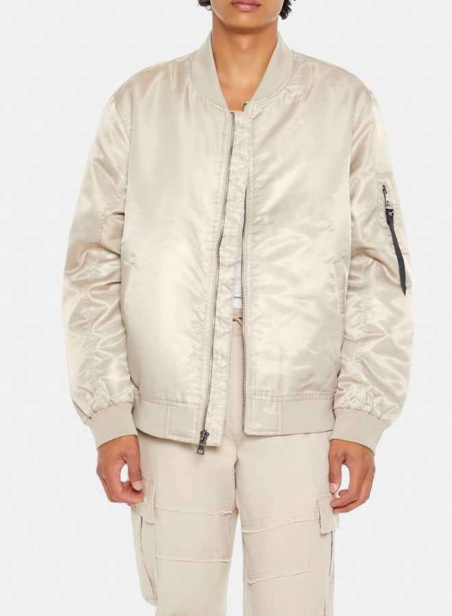 FOREVER 21 Zip-Up Bomber Jacket - Image 1