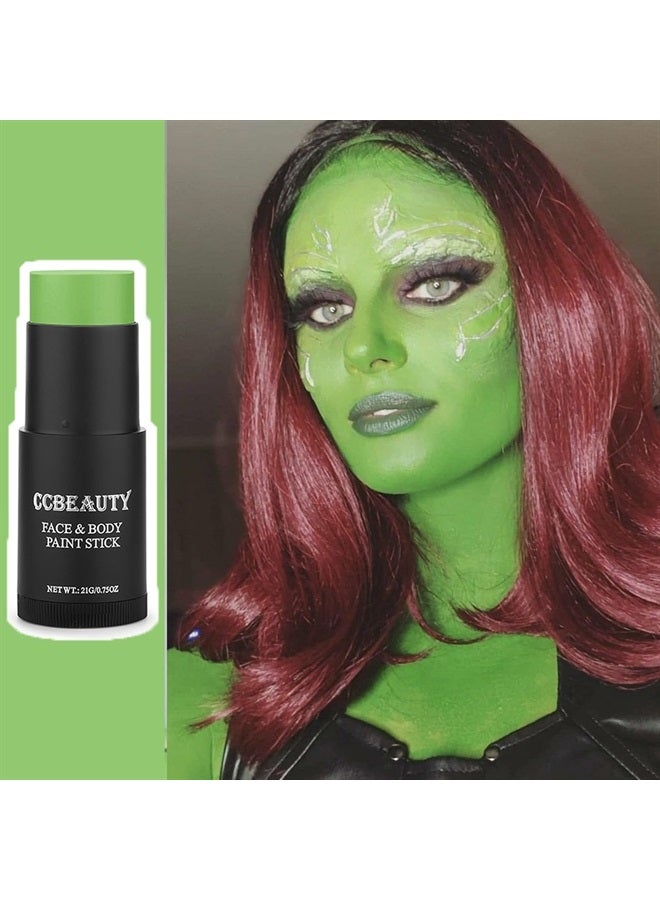 CCBeauty Lime Green Face Body Paint Stick, Light Green Eye Black Sticks for Sports, Grease Foundation Makeup, Hypoallergenic Hulk Shrek Hunting Camo Witch Makeup for Halloween Cosplay Costume Parties - Image 4