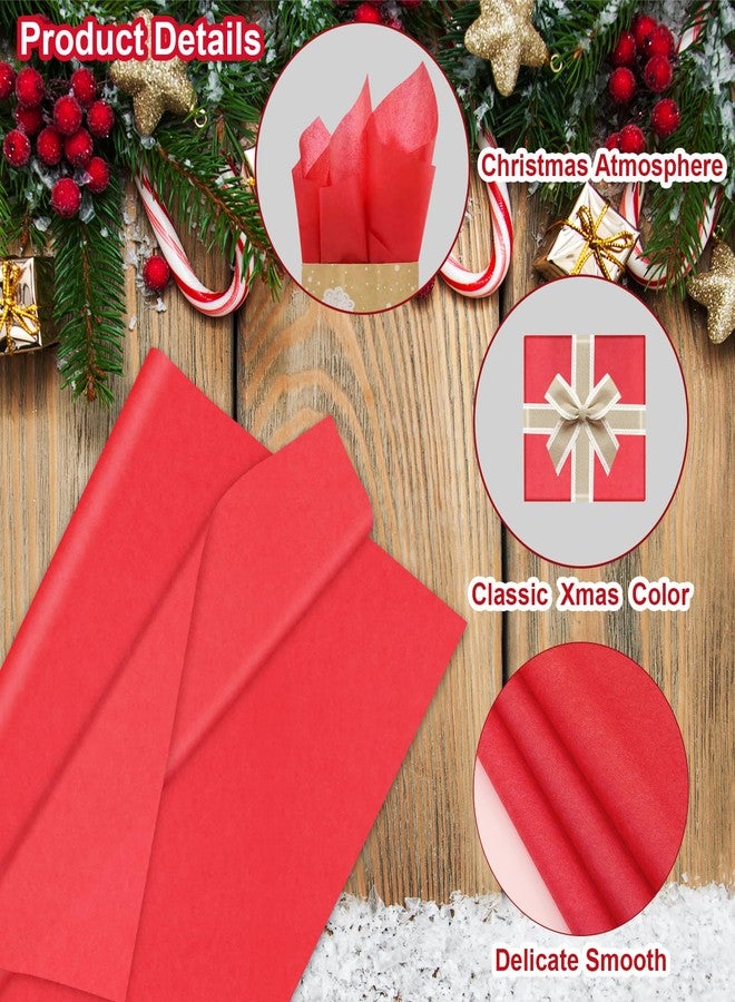 AORZIT 300 Sheets Red Tissue Paper Bulk 20" x 14" Large Wrapping Paper for Gift Bags Bulk Red Tissue for Storage Gift Wrapping Clothes Packaging Moving Supplies Party Decor - Image 2
