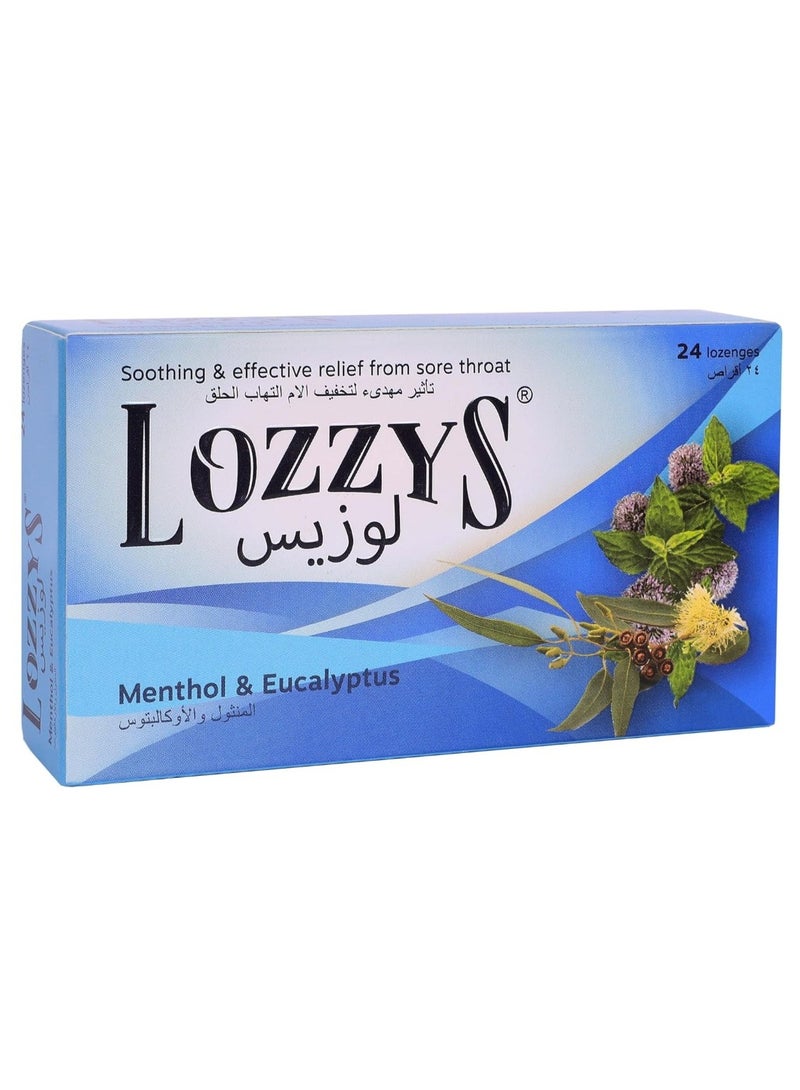 Lozzys Menthol & Eucalyptus Lozenges – Soothing Throat Relief, 24 Count - Image 1