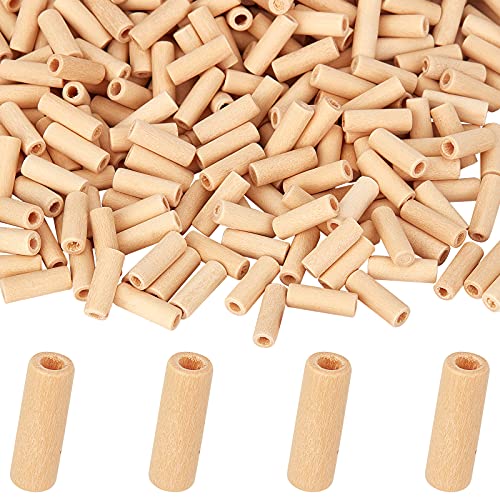 AHANDMAKER 1000pcs Wood Tude Beads, Undyed Natural Tiny Wooden Beads with 2mm Hole, 12x4mm Wood Beads for Crafts, Assorted Unfinished Wooden Loose Beads Spacer Beads for DIY Bracelet Jewelry Making - Image 1