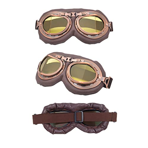 LJDJ Motorcycle Goggles Vintage Pilot Style Goggles Dirt Bike ATV Motocross Riding Offroad Eyewear Scooter Outdoor Sports Glasses Combat Tactical Goggles for Men Women Youth Adult - Image 3
