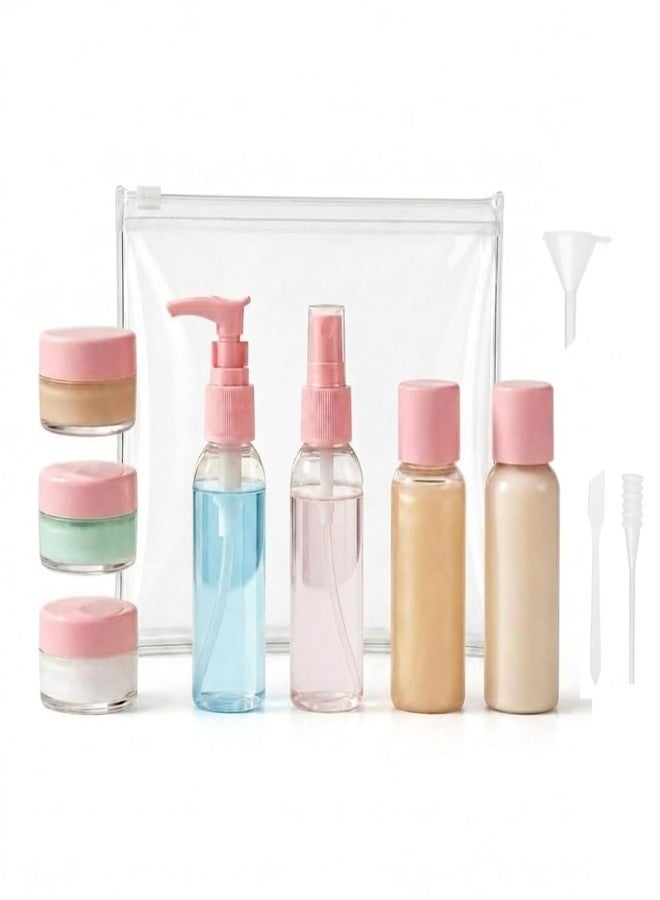 YBN Travel Bottles for Toiletries (10pcs) - Refillable Empty Mini Containers with Pouch (Random Colors) - Travelling Accessories & Essentials Kit Set for Shampoo, Cosmetics, and More - Image 1