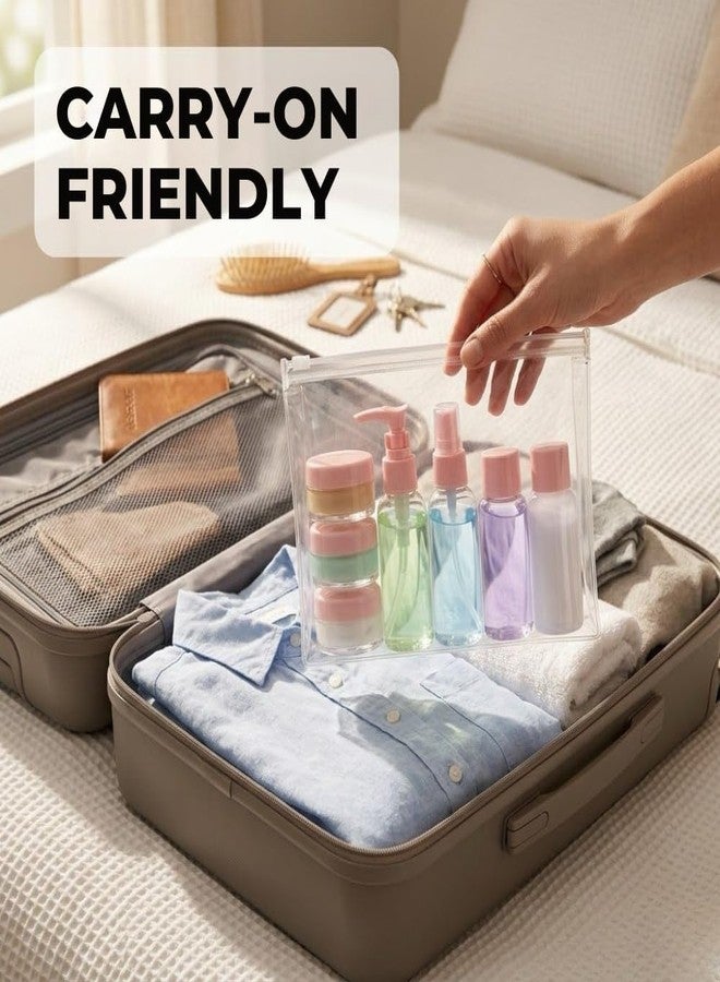 YBN Travel Bottles for Toiletries (10pcs) - Refillable Empty Mini Containers with Pouch (Random Colors) - Travelling Accessories & Essentials Kit Set for Shampoo, Cosmetics, and More - Image 4