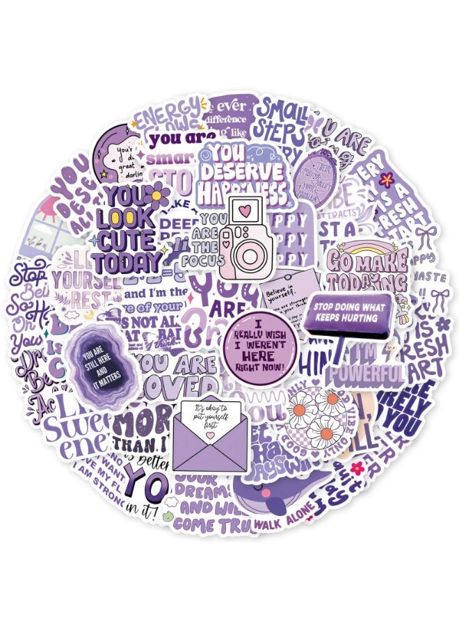 50PCS Purple Inspirational Stickers Motivational Quote Stickers for Vision Board Water Bottles Laptops Affirmation Purple Aesthetic Sticker for Girls Adults - Image 1