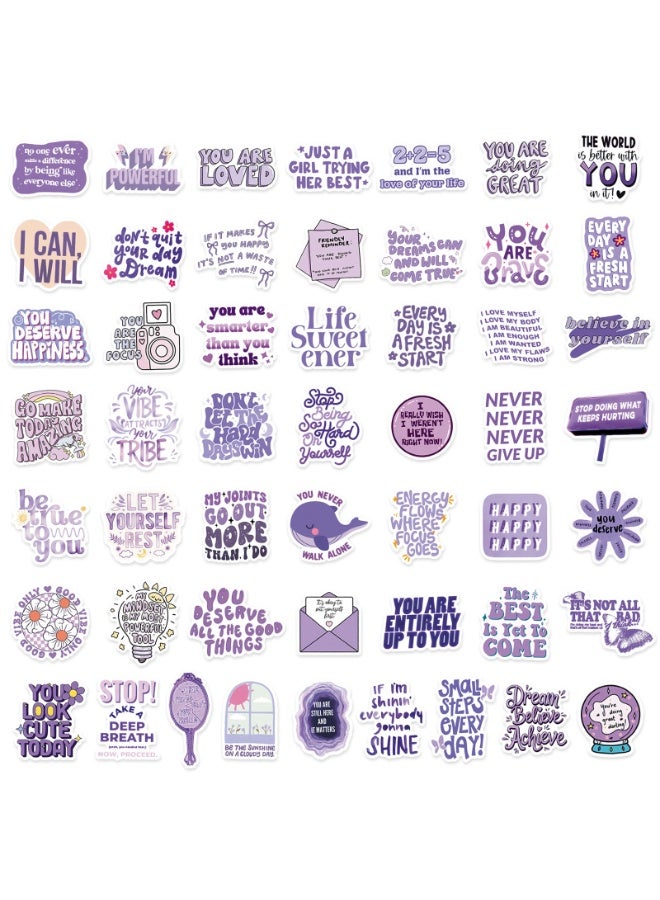 50PCS Purple Inspirational Stickers Motivational Quote Stickers for Vision Board Water Bottles Laptops Affirmation Purple Aesthetic Sticker for Girls Adults - Image 3